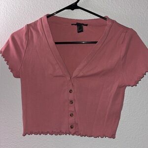 Forever 21 Dusty Rose Button-Down Shirt